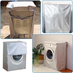 Wasmachine Beschermhoes - Stofdichte Hoes voor Wasmachines en Drogers - Wasmachine overtrek - 62 x 50 x 89 cm - Waterdicht, Zonwerend en Stofdicht - Past op de meeste machines met voorlader - Zilver — thumbnail 5