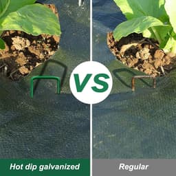 Set van 50 grondpinnen – gegalvaniseerde stalen tuinpinnen, U-vormige gazonpinnen, geschikt voor mulch en onkruidbestrijdingsdoek. — thumbnail 2