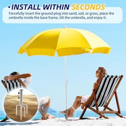 Parasol standaard in de grond - Zilver - 44,5 cm - Met 4 haringen - Voor tuin, strand en camping — thumbnail 4