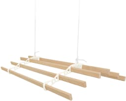 Kledingrek plafond katrol - ivoor - 1.8m - 6-latten — thumbnail 1