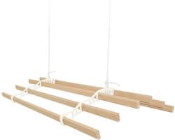 Kledingrek plafond katrol - ivoor - 1.8m - 6-latten