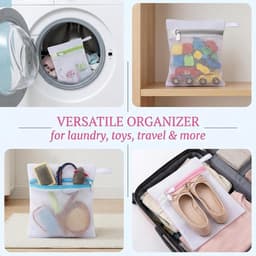Set van 6 Mini Waszakken met Honingraatstructuur, Mesh Wasnet voor Fijne Was, Ondergoed en Sokken (13 x 12 cm) — thumbnail 3