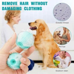 SnelShoppen - Haarverwijderingsballen voor Wasmachine, Dierenharen Vangen, Microvezel Haarverwijderaar, Wasaccessoire voor Katten/Honden, 4 Stuks, Bes — thumbnail 2