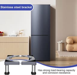 Wasmachine Verhoger - Apparaat Voetstuk - Verbeterde Ergonomie - Verstelbaar Frame - 40-60 cm - Zilver — thumbnail 5