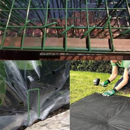 Tuingrondankers - Tuinharingen nietjes - Bodem vastzetten - Verzinkt staal - 15 cm 20 stuks - Groen — thumbnail 3