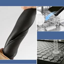 Antislip Siliconenmat Van 60x60 cm Met Opstaande Rand - Waterdicht Vaatwasmachinebestendig Kleurvast - Multifunctionele Beschermmat Voor Apparaten Voerbakken En Afvoer Van Huisdieren - Zwart — thumbnail 5