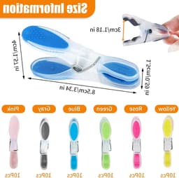 Multicolored Wasknijpers - 60 Stuks Met Golfontwerp, Antislip Silicoon, BPA-vrij, Sterke Klemmen Voor Binnen En Buiten, Geen Sporen Achterlatend — thumbnail 3