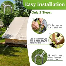 SnelShoppen - Sterke U-vormige tentpinnen, set van 4, ideaal voor camping, tuin, feesten, stevig staal, weerbestendig en eenvoudig te gebruiken — thumbnail 4