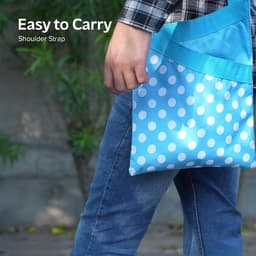 Knijperzak - Waslijn organizer - Wasknijpers opbergen - Waterdichte voering - Houdt 60 knijpers - Blauw polka dot — thumbnail 3