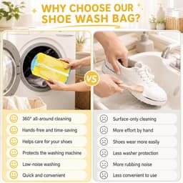 Schoenwaszak voor wasmachine - Grijs - 39 x 39 x 39 cm - Chenille Binnenvoering - Voor Sneakers en Sportschoenen — thumbnail 5