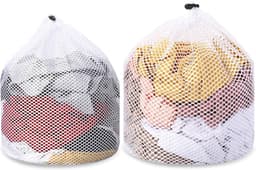 Wasnetjes met ritssluiting - Wit - 30 x 40 cm en 40 x 50 cm - Nylon waszakken voor wasmachine - Bescherming voor kleding — thumbnail 1