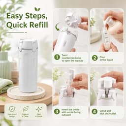 4-in-1 reisdispenser, reisflessen om te vullen, navulbare reisdispenserflessen, 30 ml, reisflessen voor toiletartikelen, met schaal en etiket, voor shampoo, conditioner, lotion, crème — thumbnail 3