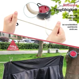 Clothesline Extendable Clothesline Camping Portable 10m Travel Holiday Outdoor Laundry Rack for Bathroom, Pantry - ShopVlot — thumbnail 5