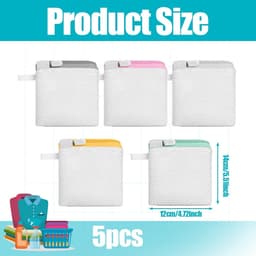Mini-wasnet 5 stuks - Kleine waszakken - Ideaal voor delicate was - Handig voor opbergen - ShopVlot — thumbnail 2