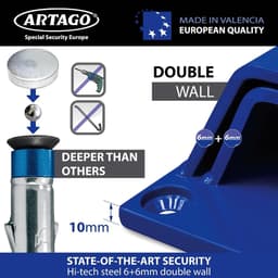 Grondanker met dubbele brug - 100% staal - zeer goed beveiligd - optimale bescherming tegen diefstal - ShopVlot — thumbnail 2