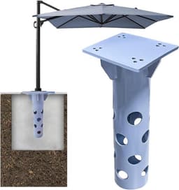 Universele grondanker voor parasol, stevige metalen basisplaat voor betonnen ondergrond, optimale stabiliteit en weerbestendigheid, geschikt voor zware wind en belastingen boven 1 kg — thumbnail 1