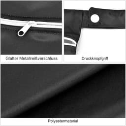 SnelShoppen - Reis Tas Vuil Wasgoed Waterdichte Tas met Rits voor Vuil Wasgoed Badkleding Droog Wasgoed Tas Kamperen Wasbaar (Bordeaux + Marineblauw) — thumbnail 5