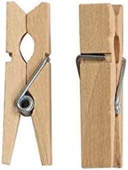 Houten Kledinghangers - Mini Knijpers - Foto's Ophangen - Natuurlijk Hout - 100 Stuks - Natuurlijk — thumbnail 2
