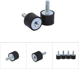 Dailygoods- Rubber Buffers 4x - Trillingsdempers Wasmachine - Trillingsdempers Airco - Trillingsdempers Warmtepomp - Zwart/Zilver - M6 Draaddiameter 6 mm — thumbnail 5