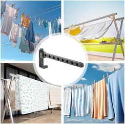 Wandgemonteerd Droogrek - Koolstofstaal - Ruimtebesparend Ontwerp - Eenvoudige Installatie - Voor Badkamer en Balkon — thumbnail 2