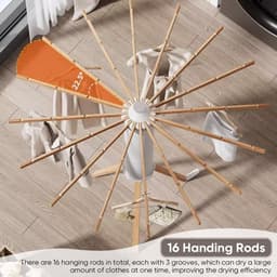 Dailygoods- Droogrek Opvouwbaar - Kledingrek met 16 Staven - Max. Capaciteit 40 Kg - Flexibele Ruimte 121 x 112 cm - Handige Opslag - Compact 70 x 18 x 16 cm — thumbnail 2