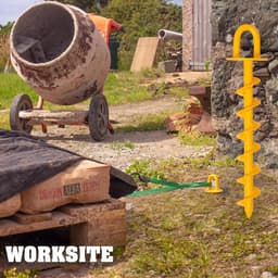 SnelShoppen - Heavy Duty Grondanker 340mm voor Tent, Party, Tuin, Trailer, 160kg Belastbaar, Hoogzichtbaar Geel, Poedergecoat Staal — thumbnail 5