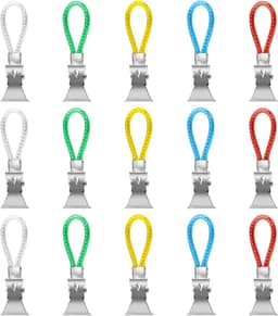 SnelShoppen - 15 Stuks Towel Clips Hangers voor Handdoeken - Duurzaam RVS en Kunststof - Kleur: 5 Verschillende Kleuren - Ideaal voor Badkamer, Keuken — thumbnail 1