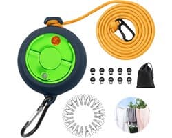 Clothesline Extendible, 10m Portable Camping Clothesline, Outdoor Travel Clothesline Travel Clothesline with 10 Fixed - ShopVlot