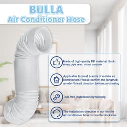 Afvoerslang Airco - Flexibele Slang - Airco Ventilatie - Versterkte Staaldraad - 13cm x 3m - Wit — thumbnail 2