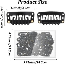 BRENZOOS- Pruikclips 50 stuks - U-vormige Metalen Clips - Haarverlengingen - Siliconen Bescherming - Koolstofstaal - 3,3 x 1,6 cm - Haarklemmen — thumbnail 2