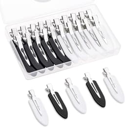 Haarspelden Set - Klemmen zonder vouw - Make-up aanbrengen - Geen kreukels - 20 stuks - Zwart en wit — thumbnail 1