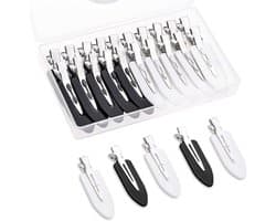 Haarspelden Set - Klemmen zonder vouw - Make-up aanbrengen - Geen kreukels - 20 stuks - Zwart en wit
