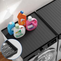 Afdekking voor Wasmachine - Apparaatmat Beschermmat - Apparaten Beschermen - Hittebestendig en Antislip - 60 x 60 cm - Zwart — thumbnail 2