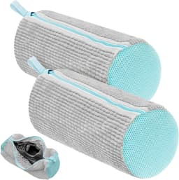 Schoenwaszakken voor de wasmachine - Set van 2, ideaal voor het reinigen van schoenen, wasnet voor schoenen, 360° reiniging, geschikt voor droger (grijs, 39 x 19 cm) — thumbnail 1