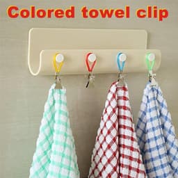 10 stuks multifunctionele metalen handdoekclips - kleurige handdoekhaakjes voor keuken en badkamer - clips voor theedoeken en strandhanddoeken — thumbnail 3