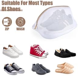 Dailygoody - 2 Stuks Waszakken Voor Schoenen - Herbruikbaar Wasnet - Wit - Bescherm Je Schoenen - Ideaal Voor In De Wasmachine - Perfect Voor Org — thumbnail 5