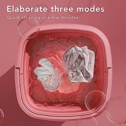 Dailygoody - Draagbare wasmachine - Mini-wasmachine - Opvouwbaar ontwerp - Roze - Voor babykleding en ondergoed - Handig voor thuis en reizen — thumbnail 3
