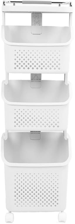 Dailygoody - Stapelen en Rollen: Praktische Wasmand met Wielen – 3 Laags Opslagmand — thumbnail 3
