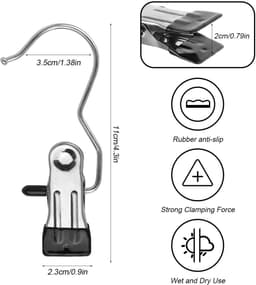 Dailygoody - Wasknijpers - Draagbare washaak - 360 graden draaibaar - Zwart - Antislip laarzenhanger - Geschikt voor broeken en schoenen — thumbnail 3