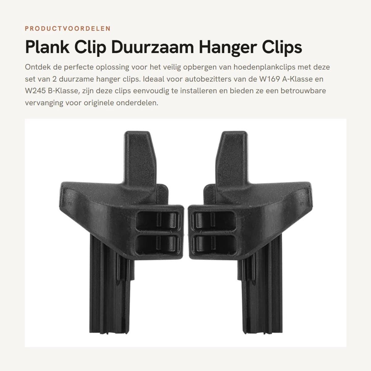 Dailygoods- Plankclip Duurzaam - Pakketplank Clip - Past voor W169 A-Klasse 2010-2012 - Past voor W245 B-Klasse 2008-2011 - Kunststof - Zwart - Hoedenplankclip — afbeelding 1