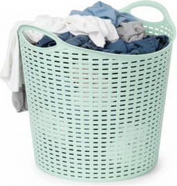 Plasticforte Wasmand opbergmand - 2x - flexibel kunststof - groen - 27 liter - open structuur — thumbnail 5