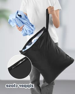 Waterdichte Waszak voor Vuil Wasgoed - Herbruikbare Organizer voor Zwemkleding, Gymtassen en Strandhanddoeken - 2 Stuks (16 x 20") — thumbnail 2