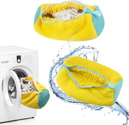 Waszakken voor schoenen met ritssluiting, herbruikbaar en effectief voor delicate was, 2 stuks, geel — thumbnail 1