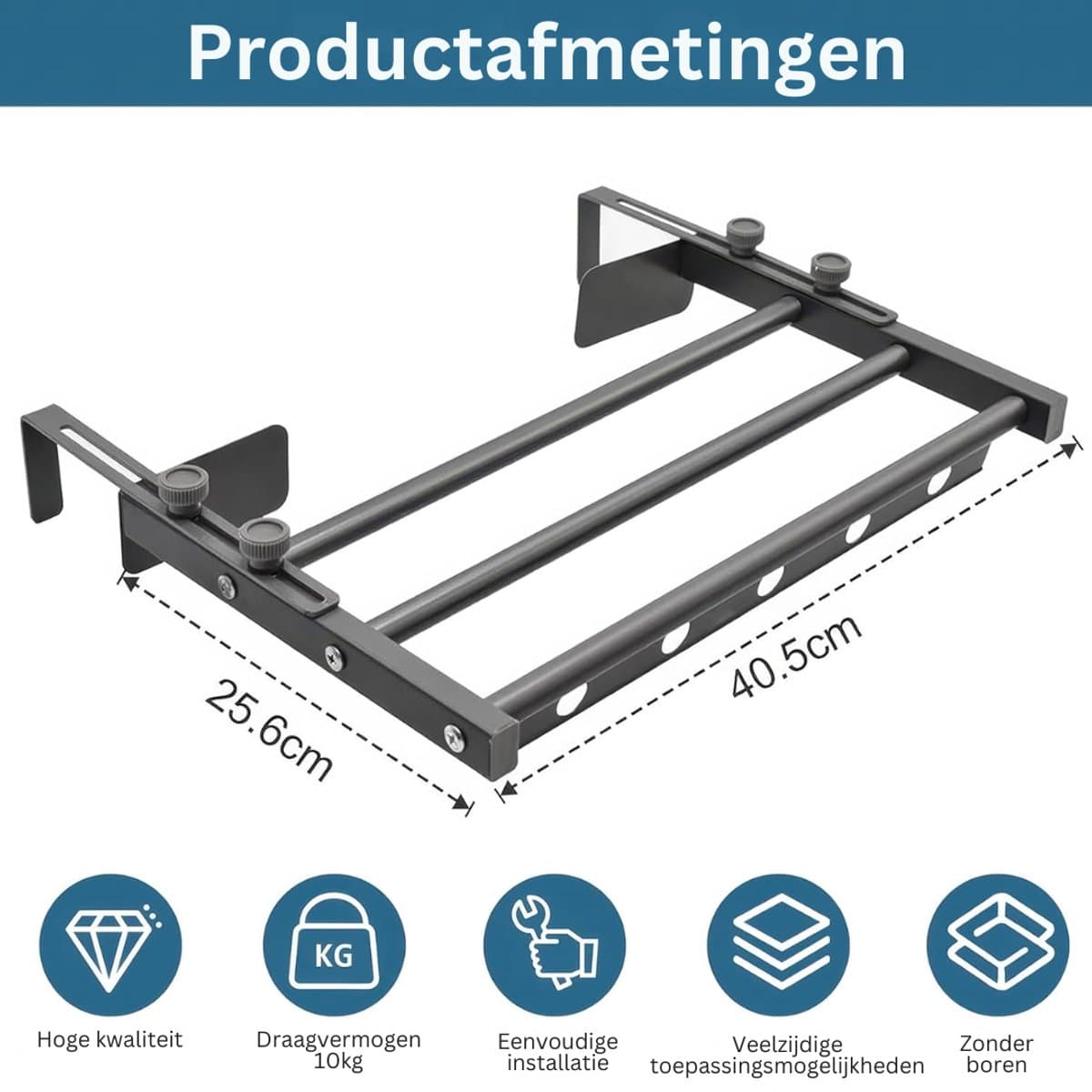 MRKK® Handdoekrek Radiator - Badkamer - Droogrek - Zwart met zilver — afbeelding 1