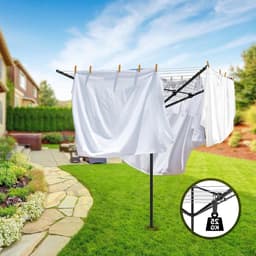 Robuuste Buitenkleding Droogrek met 12 Lijnen en 50 Meter Droogruimte, Verstelbare Hoogte en Vouwbaar Ontwerp voor Efficiënt Kledingdrogen in de Tuin — thumbnail 4