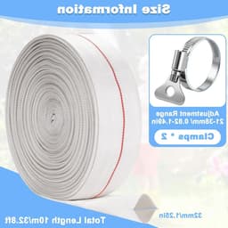 Robuuste 32mm PVC Slang met Klemmen voor Wateroverdracht en Afvoer, Geschikt voor Dompelpompen en Vuilwaterpompen, 10 Meter Lang en Duurzaam — thumbnail 4