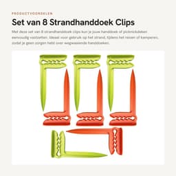 Dailygoods- Handdoekhouder Duurzaam - Handdoekklemmen - Stranddoekclips - Ideaal voor Kamperen - Herbruikbaar - Voor Strand en Picknick - Strandclips — thumbnail 5