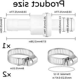 Terugslagventiel 10 mm met 2 klembanden voor water, gas en vloeibare lucht, ideaal voor wasmachines en leidingen — thumbnail 5