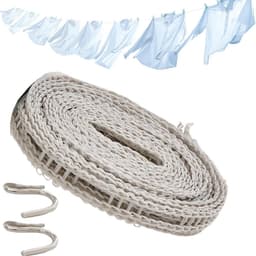 Kledinglijn met Haken - Reis Waslijn - Buiten Drogen - Windproof Ontwerp - 5 Meter - Grijs — thumbnail 1