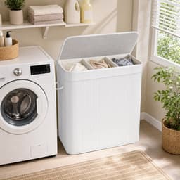 SONGMICS - Wasmand - Wassorteerder - Bamboe - Met Handgrepen - Uitneembare Waszak - 150 Liter — thumbnail 4